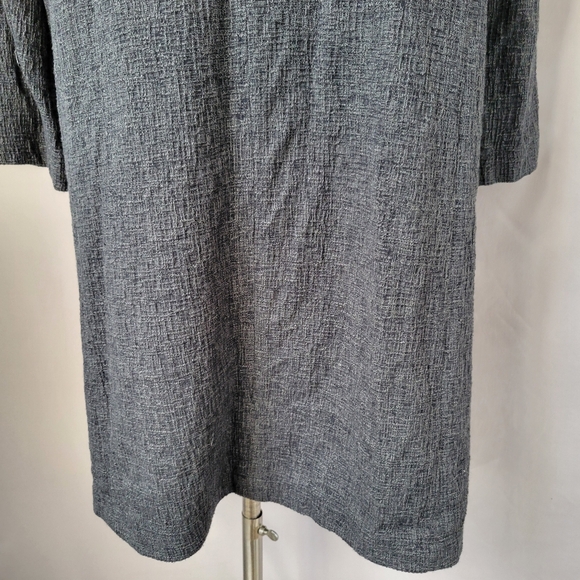 Eileen Fisher Shale Tencel Stretch Jacquard Jacket Charcoal Gray L - Picture 7 of 13